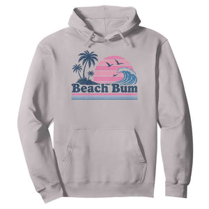 Beach Bum Hoodie Retro Summer Vacation Surf Wave Tropical Sunset Aesthetic TS10 Ice Gray Print Your Wear