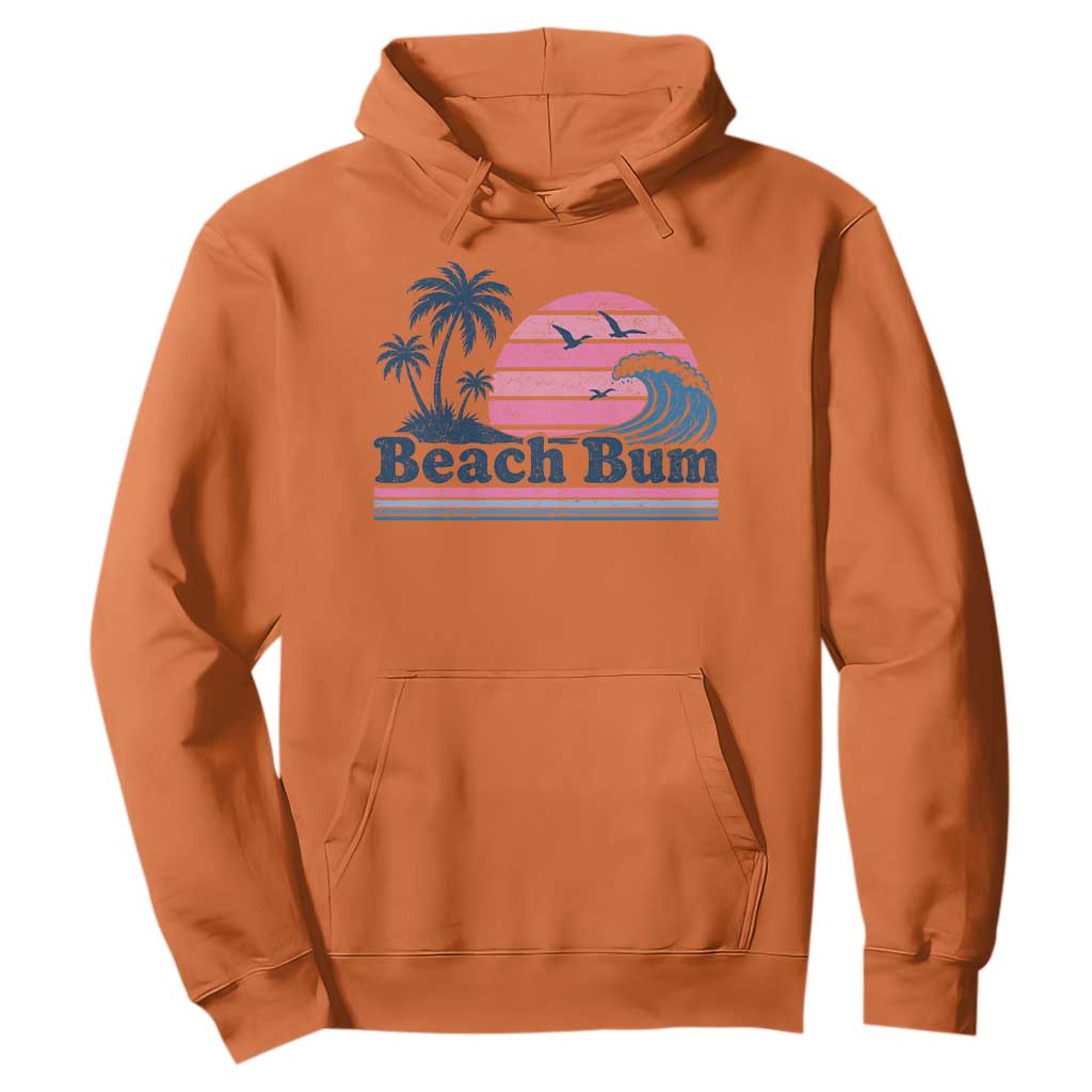 Beach Bum Hoodie Retro Summer Vacation Surf Wave Tropical Sunset Aesthetic TS10 Orange Print Your Wear