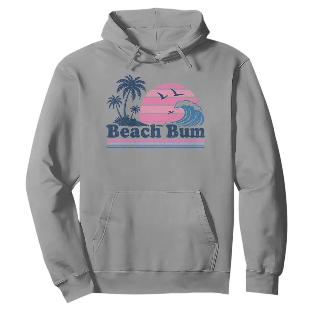 Beach Bum Hoodie Retro Summer Vacation Surf Wave Tropical Sunset Aesthetic TS10 Sport Gray Print Your Wear