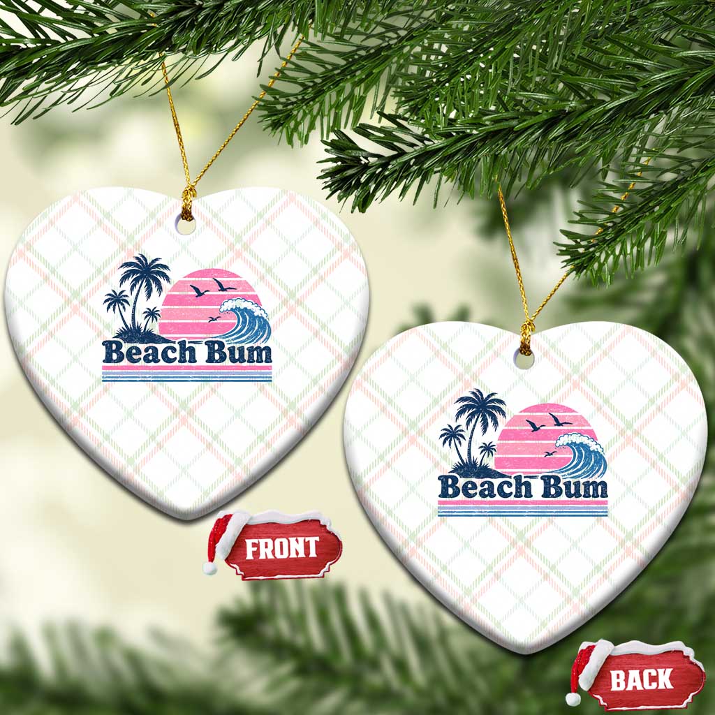 Beach Bum Ceramic Ornament Retro Summer Vacation Surf Wave Tropical Sunset Aesthetic TS10 Print Your Wear