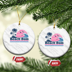 Beach Bum Ceramic Ornament Retro Summer Vacation Surf Wave Tropical Sunset Aesthetic TS10 1pc White Marble Print Your Wear