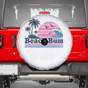 Beach Bum Spare Tire Cover Retro Summer Vacation Surf Wave Tropical Sunset Aesthetic TS10 White Print Your Wear