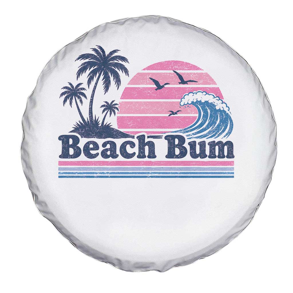 Beach Bum Spare Tire Cover Retro Summer Vacation Surf Wave Tropical Sunset Aesthetic TS10 Print Your Wear