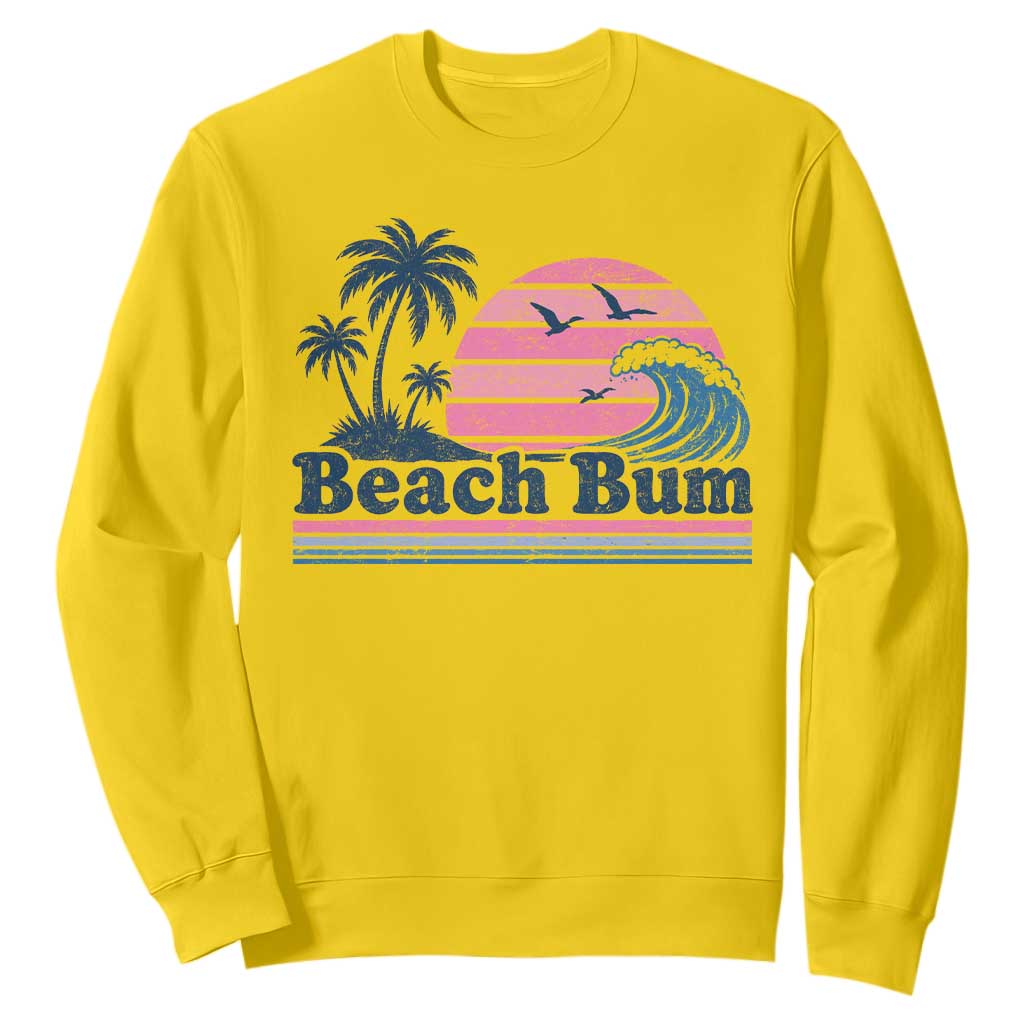 Beach Bum Sweatshirt Retro Summer Vacation Surf Wave Tropical Sunset Aesthetic TS10 Daisy Print Your Wear