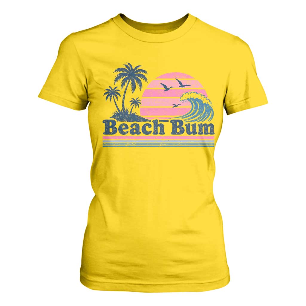 Beach Bum T Shirt For Women Retro Summer Vacation Surf Wave Tropical Sunset Aesthetic TS10 Daisy Print Your Wear