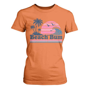 Beach Bum T Shirt For Women Retro Summer Vacation Surf Wave Tropical Sunset Aesthetic TS10 Orange Print Your Wear