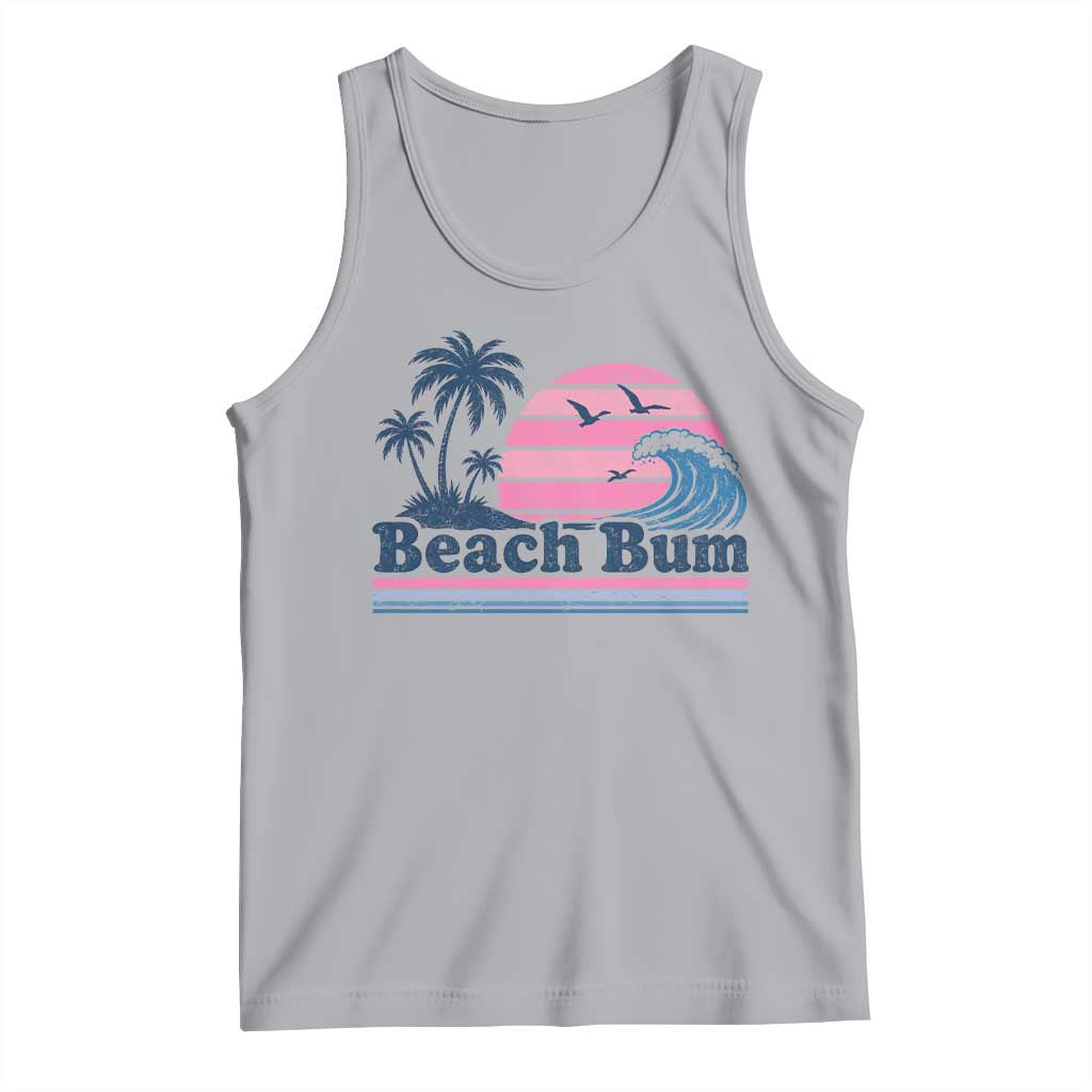 Beach Bum Tank Top Retro Summer Vacation Surf Wave Tropical Sunset Aesthetic TS10 Athletic Heather Print Your Wear