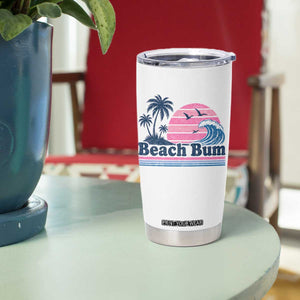 Beach Bum Tumbler Cup Retro Summer Vacation Surf Wave Tropical Sunset Aesthetic TS10 Print Your Wear