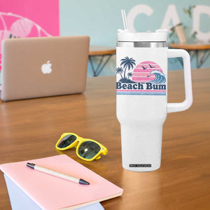 Beach Bum Tumbler With Handle Retro Summer Vacation Surf Wave Tropical Sunset Aesthetic TS10 Print Your Wear