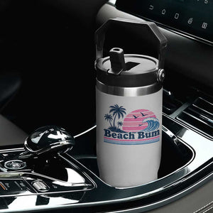 Beach Bum Flip Straw Tumbler Retro Summer Vacation Surf Wave Tropical Sunset Aesthetic TS10 Print Your Wear