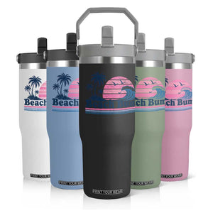 Beach Bum Flip Straw Tumbler Retro Summer Vacation Surf Wave Tropical Sunset Aesthetic TS10 Print Your Wear