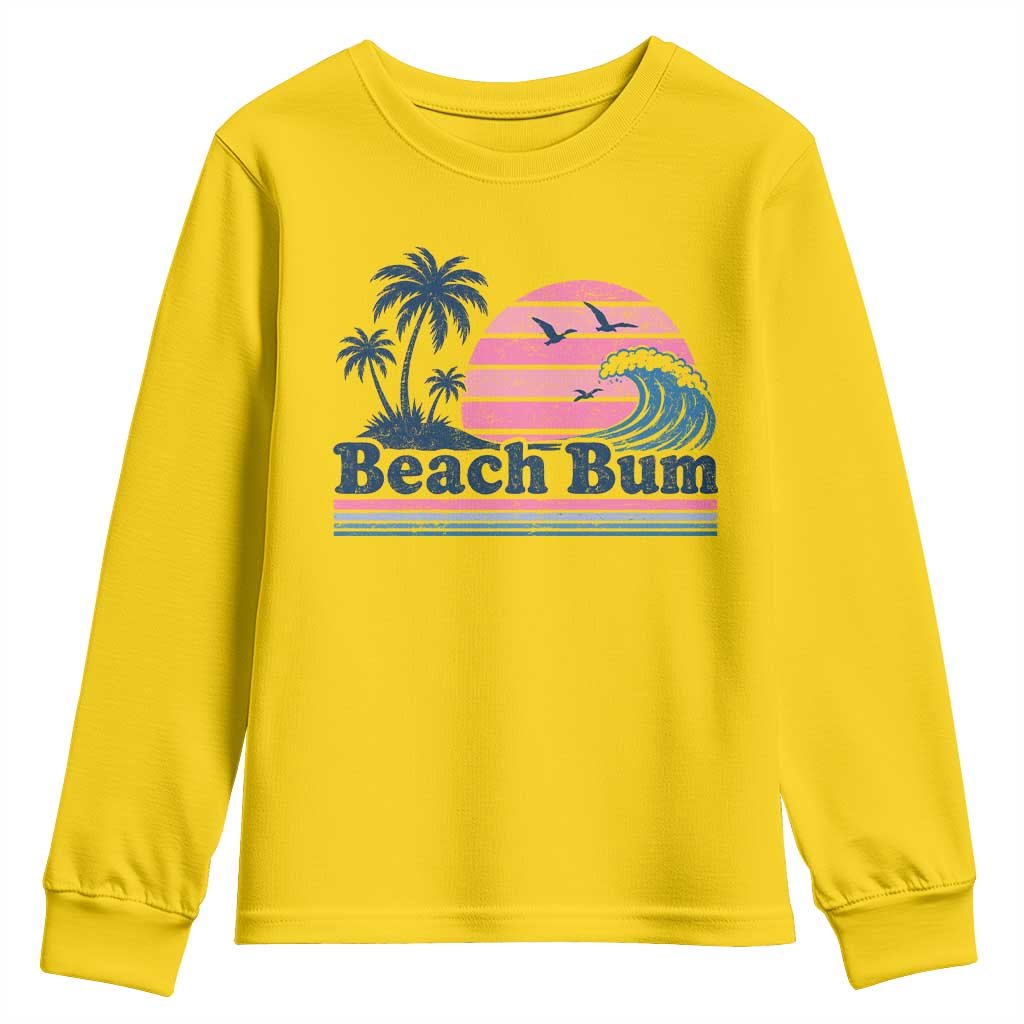 Beach Bum Youth Sweatshirt Retro Summer Vacation Surf Wave Tropical Sunset Aesthetic TS10 Daisy Print Your Wear