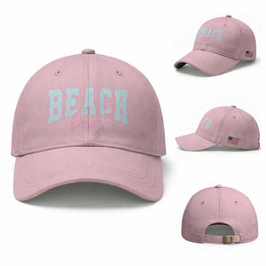 Beach Bum Baseball Cap Summer Vacation Beach Lovers TS10 Baseball Cap Universal Fit Light Pink Print Your Wear