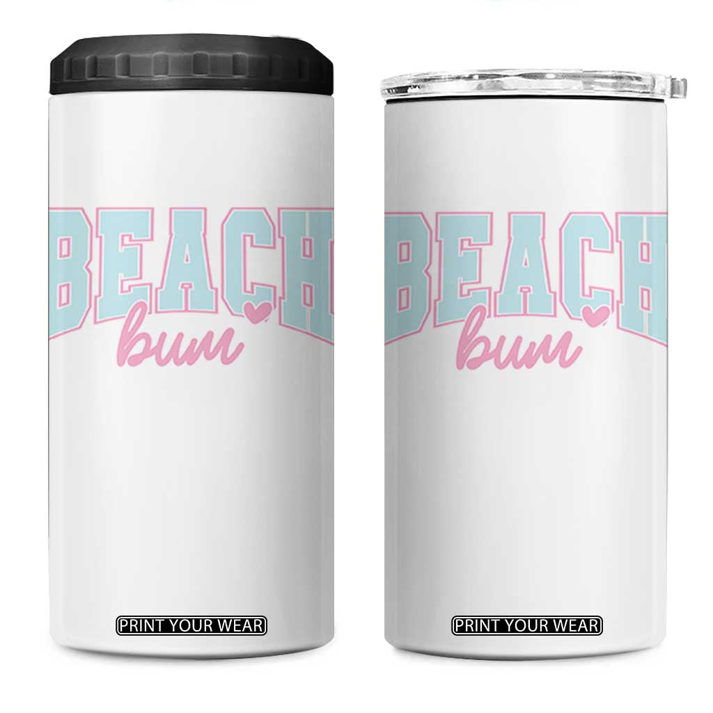 Beach Bum 4 in 1 Can Cooler Tumbler Summer Vacation Beach Lovers TS10 One Size: 16 oz White Print Your Wear