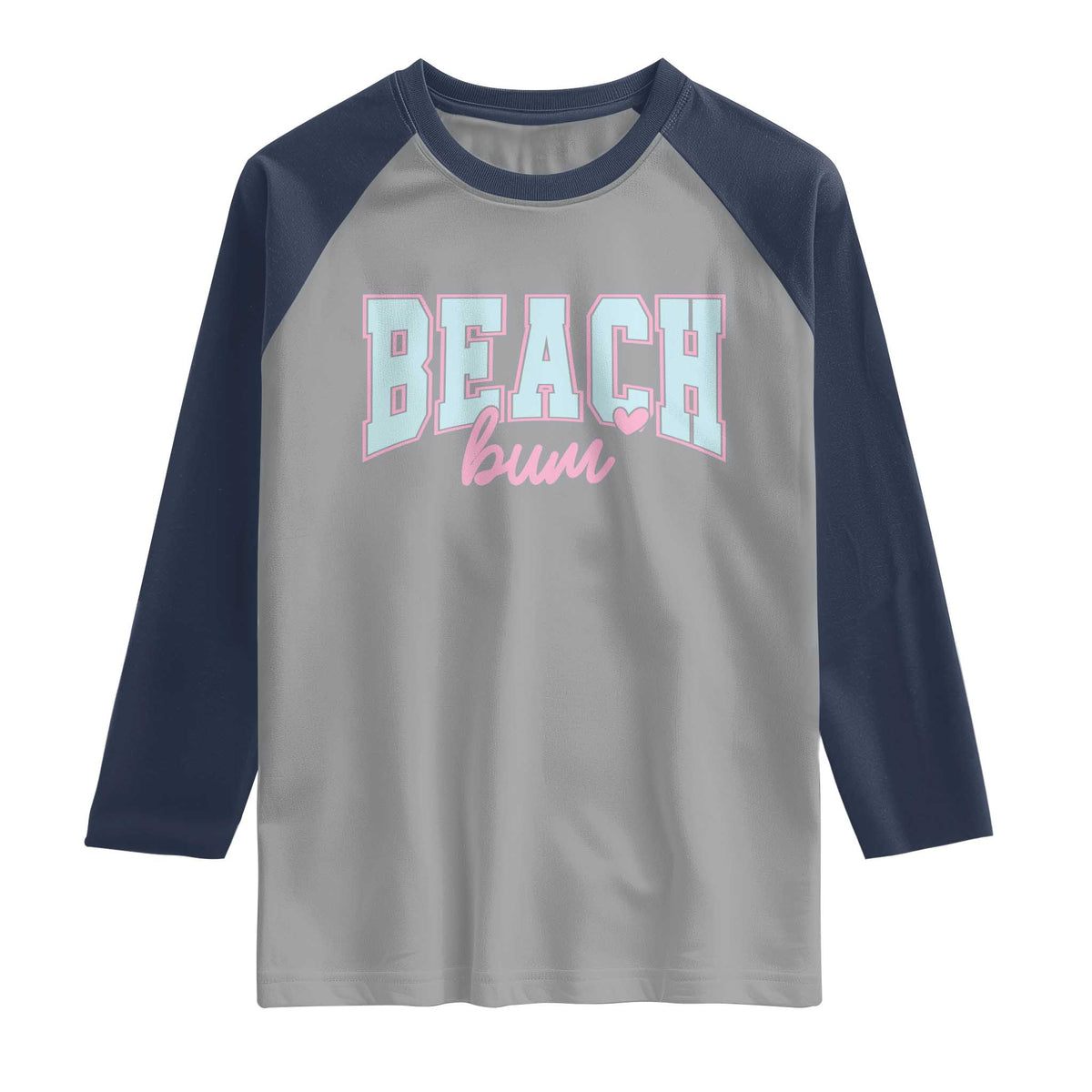 Beach Bum Raglan Shirt Summer Vacation Beach Lovers TS10 Sport Gray Navy Print Your Wear
