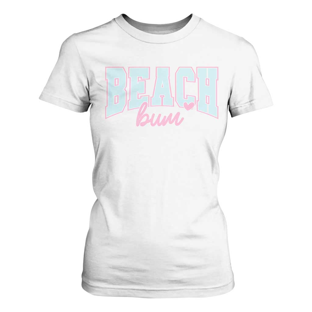 Beach Bum T Shirt For Women Summer Vacation Beach Lovers TS10 White Print Your Wear