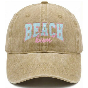 Beach Bum Washed Cotton Baseball Cap Summer Vacation Beach Lovers TS10 Print Your Wear