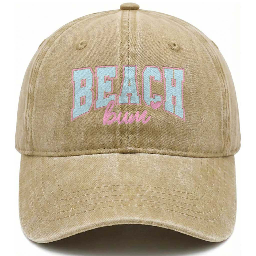 Beach Bum Washed Cotton Baseball Cap Summer Vacation Beach Lovers TS10 Print Your Wear