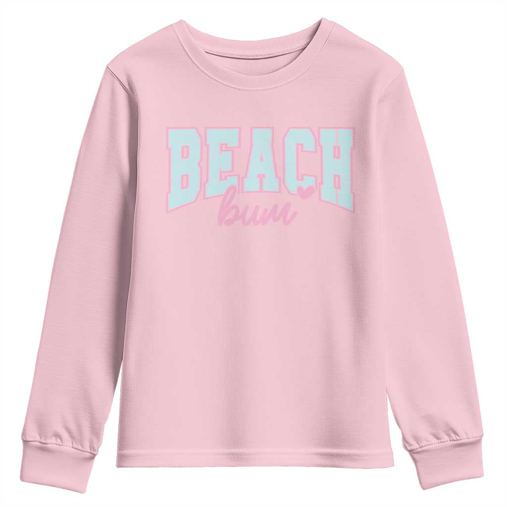 Beach Bum Youth Sweatshirt Summer Vacation Beach Lovers TS10 Light Pink Print Your Wear