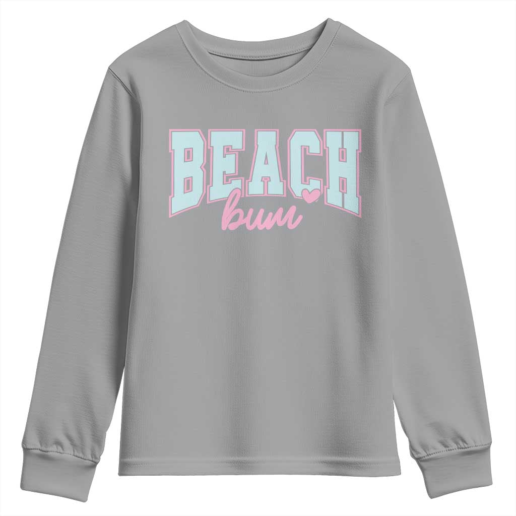 Beach Bum Youth Sweatshirt Summer Vacation Beach Lovers TS10 Sport Gray Print Your Wear