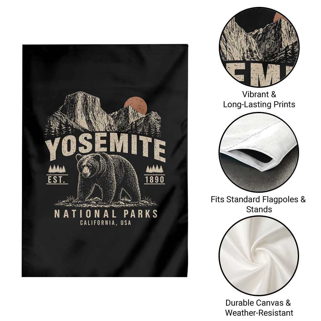 Vintage Yosemite National Park Garden Flag Retro Bear Nature Wildlife Forest TS10 Print Your Wear