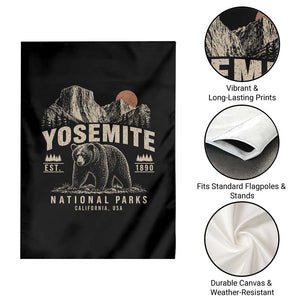 Vintage Yosemite National Park Garden Flag Retro Bear Nature Wildlife Forest TS10 Print Your Wear
