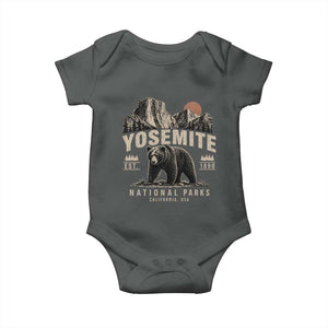 Vintage Yosemite National Park Baby Onesie Retro Bear Nature Wildlife Forest TS10 Dark Heather Print Your Wear