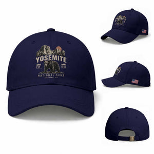 Vintage Yosemite National Park Baseball Cap Retro Bear Nature Wildlife Forest TS10 Baseball Cap Universal Fit Dark Blue Print Your Wear