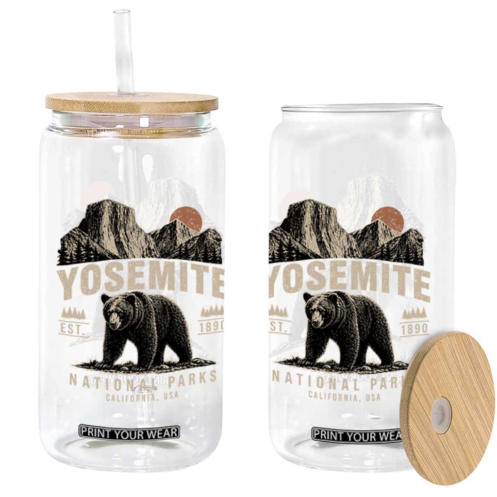 Vintage Yosemite National Park Glass Can Retro Bear Nature Wildlife Forest TS10 Print Your Wear