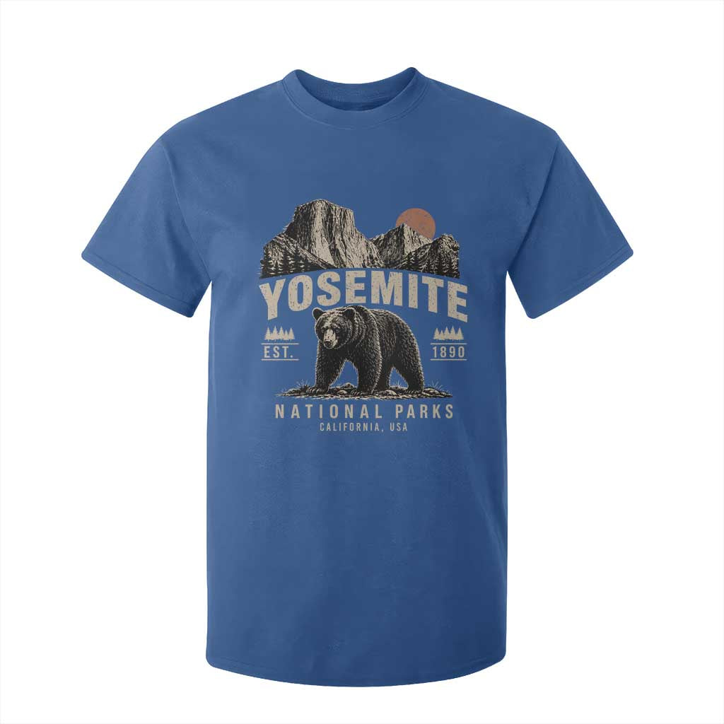Vintage Yosemite National Park T Shirt For Kid Retro Bear Nature Wildlife Forest TS10 Royal Blue Print Your Wear