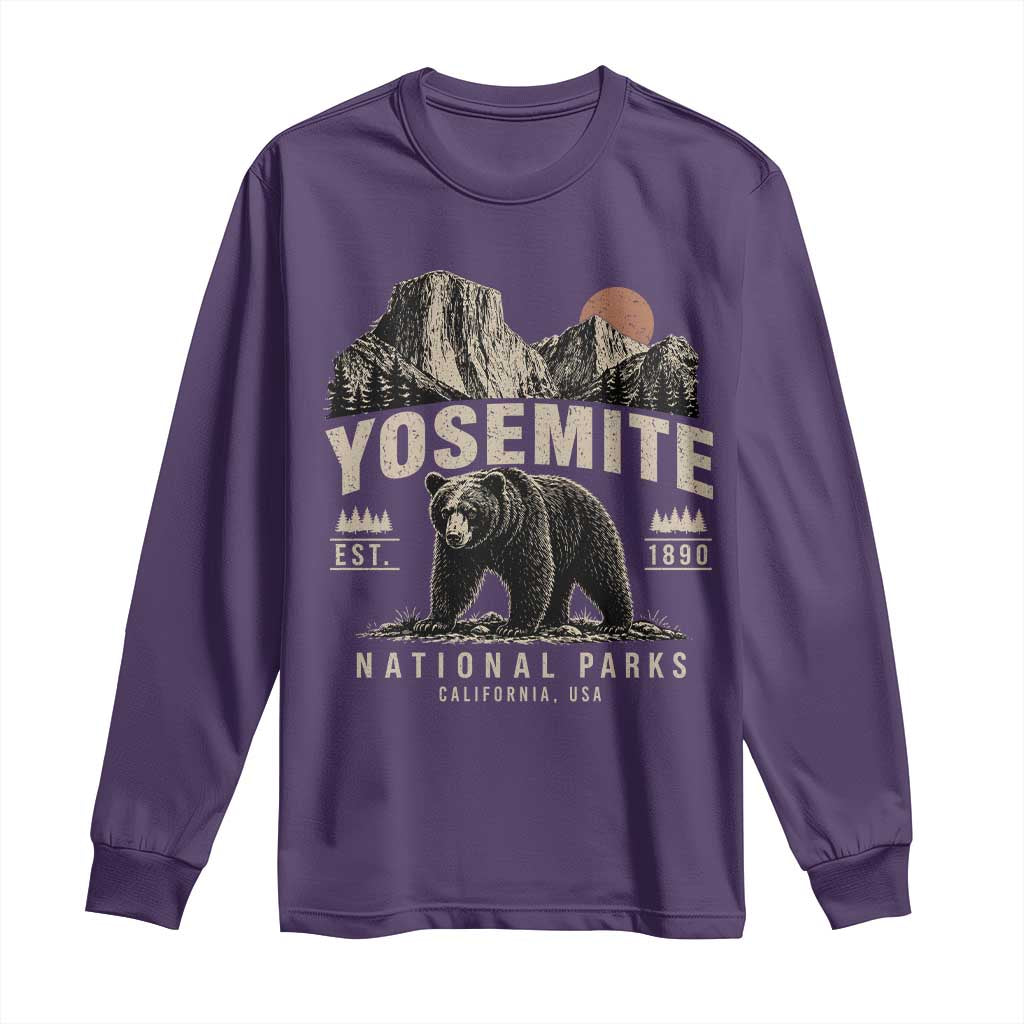 Vintage Yosemite National Park Long Sleeve Shirt Retro Bear Nature Wildlife Forest TS10 Purple Print Your Wear