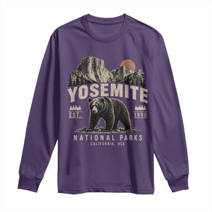 Vintage Yosemite National Park Long Sleeve Shirt Retro Bear Nature Wildlife Forest TS10 Purple Print Your Wear