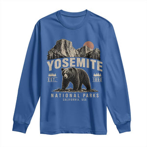 Vintage Yosemite National Park Long Sleeve Shirt Retro Bear Nature Wildlife Forest TS10 Royal Blue Print Your Wear