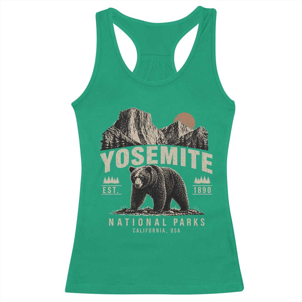 Vintage Yosemite National Park Racerback Tank Top Retro Bear Nature Wildlife Forest TS10 Irish Green Print Your Wear