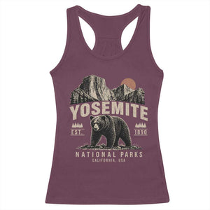 Vintage Yosemite National Park Racerback Tank Top Retro Bear Nature Wildlife Forest TS10 Maroon Print Your Wear