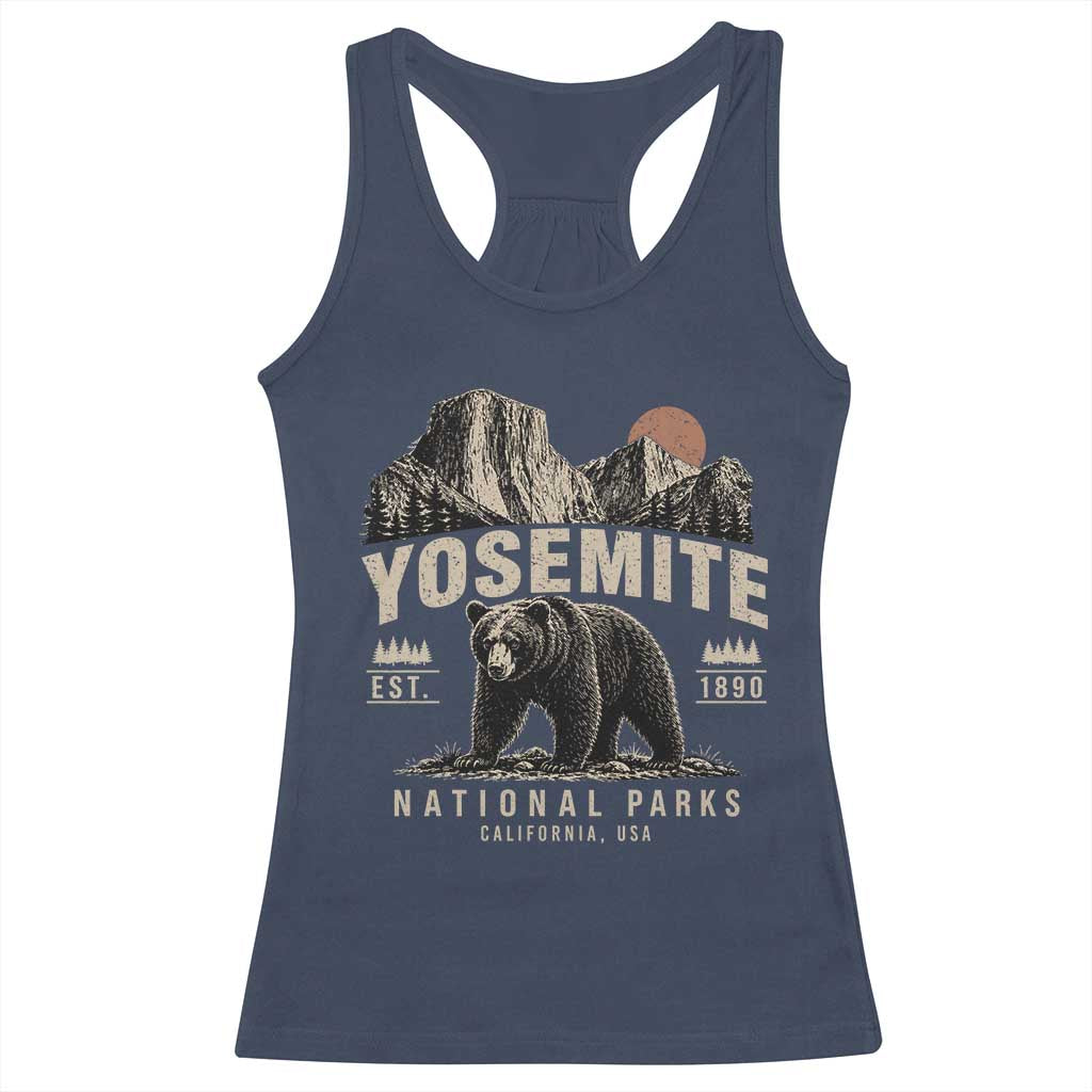 Vintage Yosemite National Park Racerback Tank Top Retro Bear Nature Wildlife Forest TS10 Navy Print Your Wear