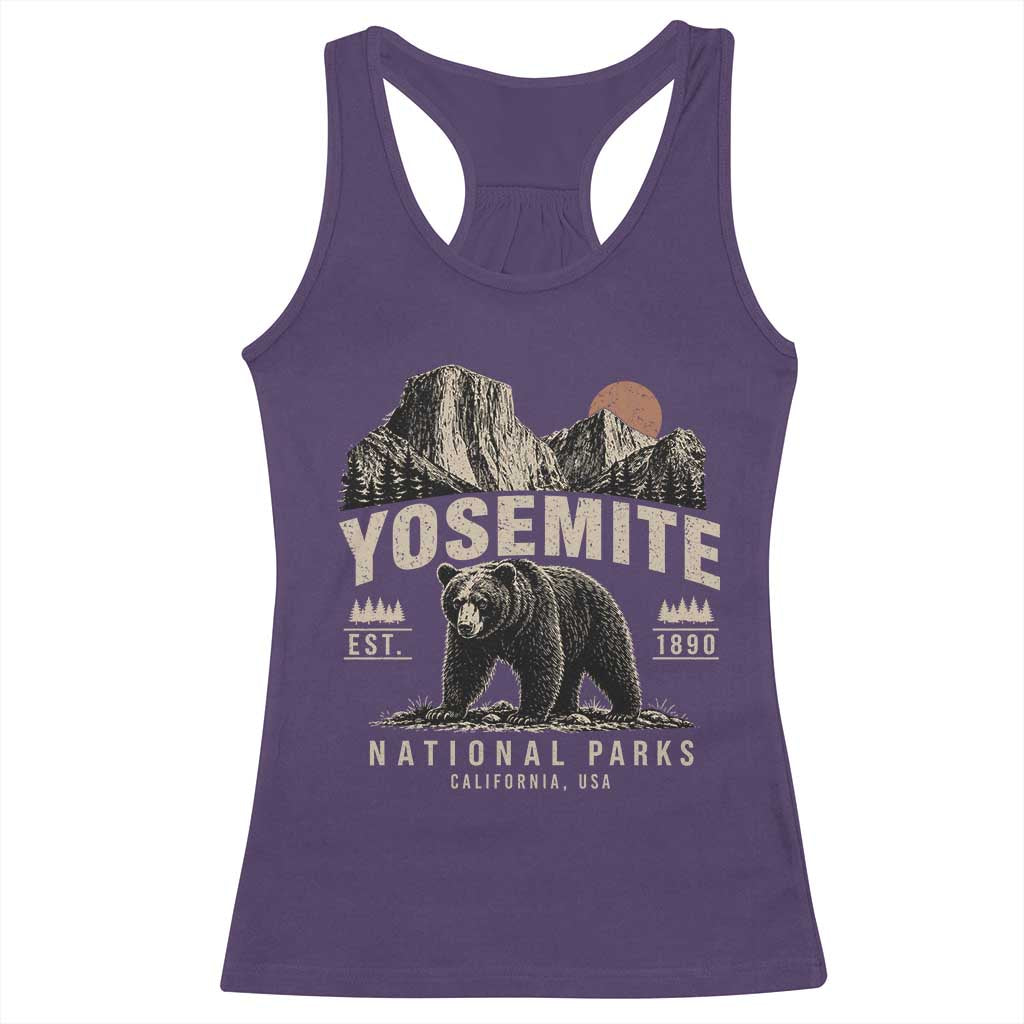 Vintage Yosemite National Park Racerback Tank Top Retro Bear Nature Wildlife Forest TS10 Purple Print Your Wear