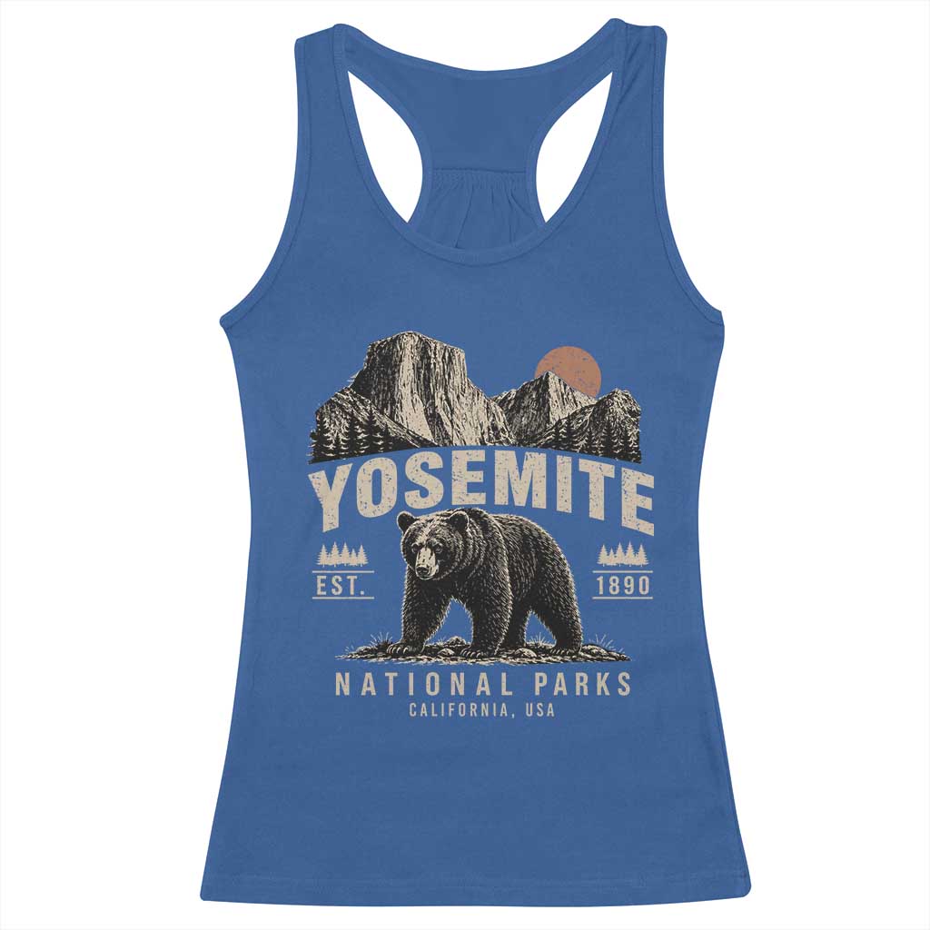Vintage Yosemite National Park Racerback Tank Top Retro Bear Nature Wildlife Forest TS10 Royal Blue Print Your Wear