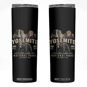 Vintage Yosemite National Park Skinny Tumbler Retro Bear Nature Wildlife Forest TS10 Black Print Your Wear