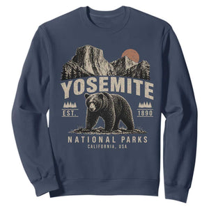 Vintage Yosemite National Park Sweatshirt Retro Bear Nature Wildlife Forest TS10 Navy Print Your Wear