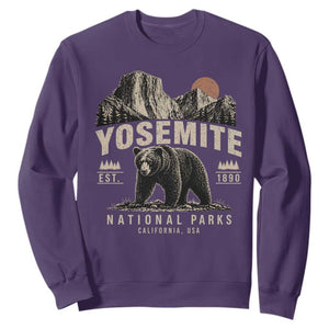 Vintage Yosemite National Park Sweatshirt Retro Bear Nature Wildlife Forest TS10 Purple Print Your Wear