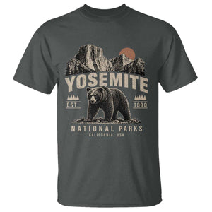Vintage Yosemite National Park T Shirt Retro Bear Nature Wildlife Forest TS10 Dark Heather Print Your Wear