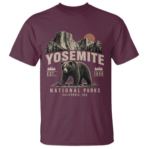 Vintage Yosemite National Park T Shirt Retro Bear Nature Wildlife Forest TS10 Maroon Print Your Wear