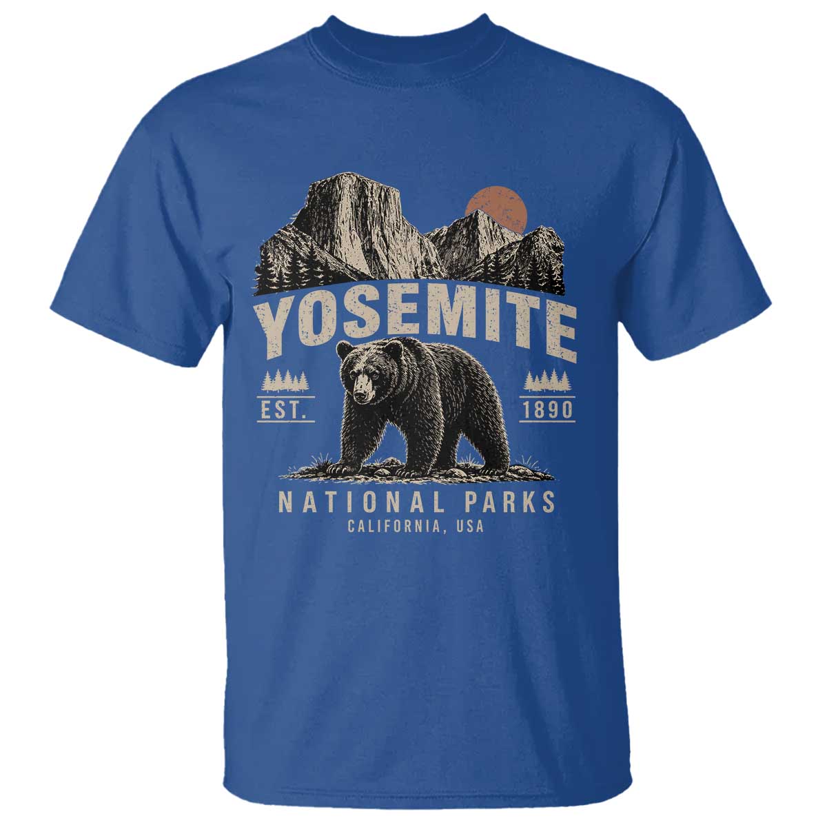 Vintage Yosemite National Park T Shirt Retro Bear Nature Wildlife Forest TS10 Royal Blue Print Your Wear