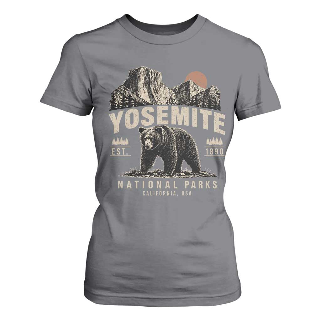 Vintage Yosemite National Park T Shirt For Women Retro Bear Nature Wildlife Forest TS10 Charcoal Print Your Wear