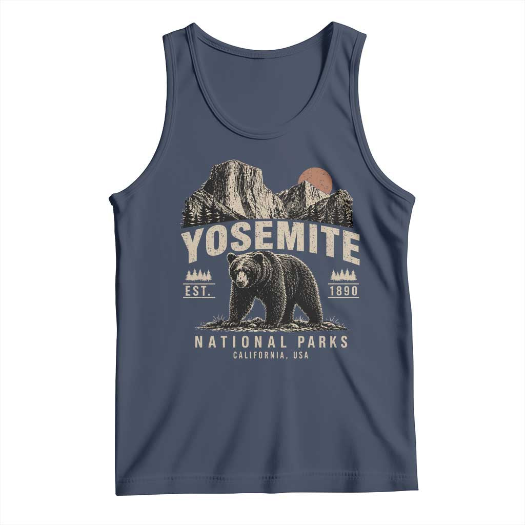 Vintage Yosemite National Park Tank Top Retro Bear Nature Wildlife Forest TS10 Navy Print Your Wear