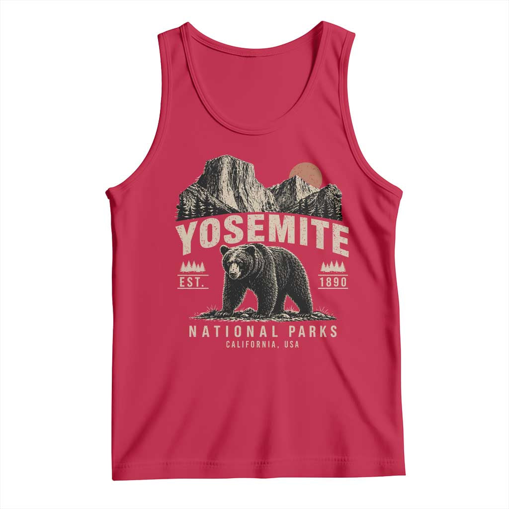 Vintage Yosemite National Park Tank Top Retro Bear Nature Wildlife Forest TS10 Red Print Your Wear