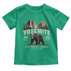 Vintage Yosemite National Park Toddler T Shirt Retro Bear Nature Wildlife Forest TS10 Irish Green Print Your Wear