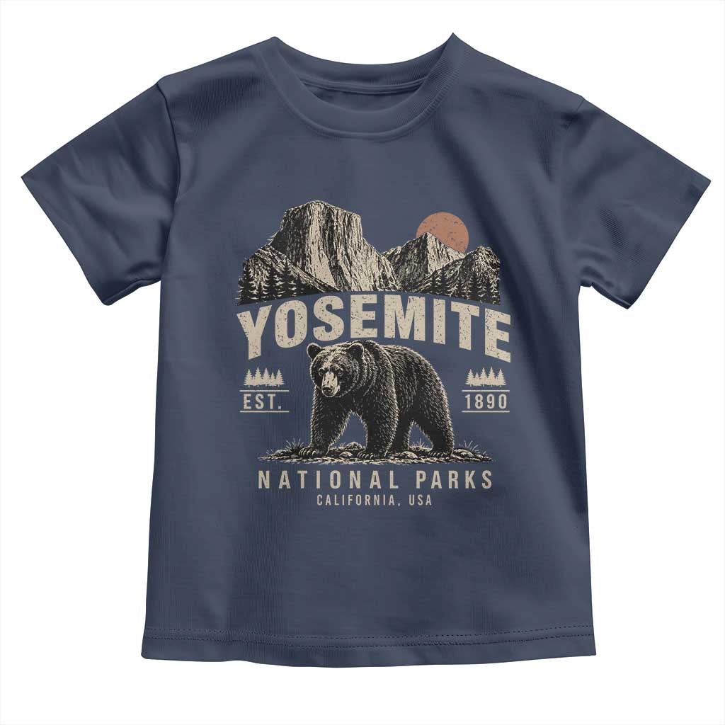 Vintage Yosemite National Park Toddler T Shirt Retro Bear Nature Wildlife Forest TS10 Navy Print Your Wear