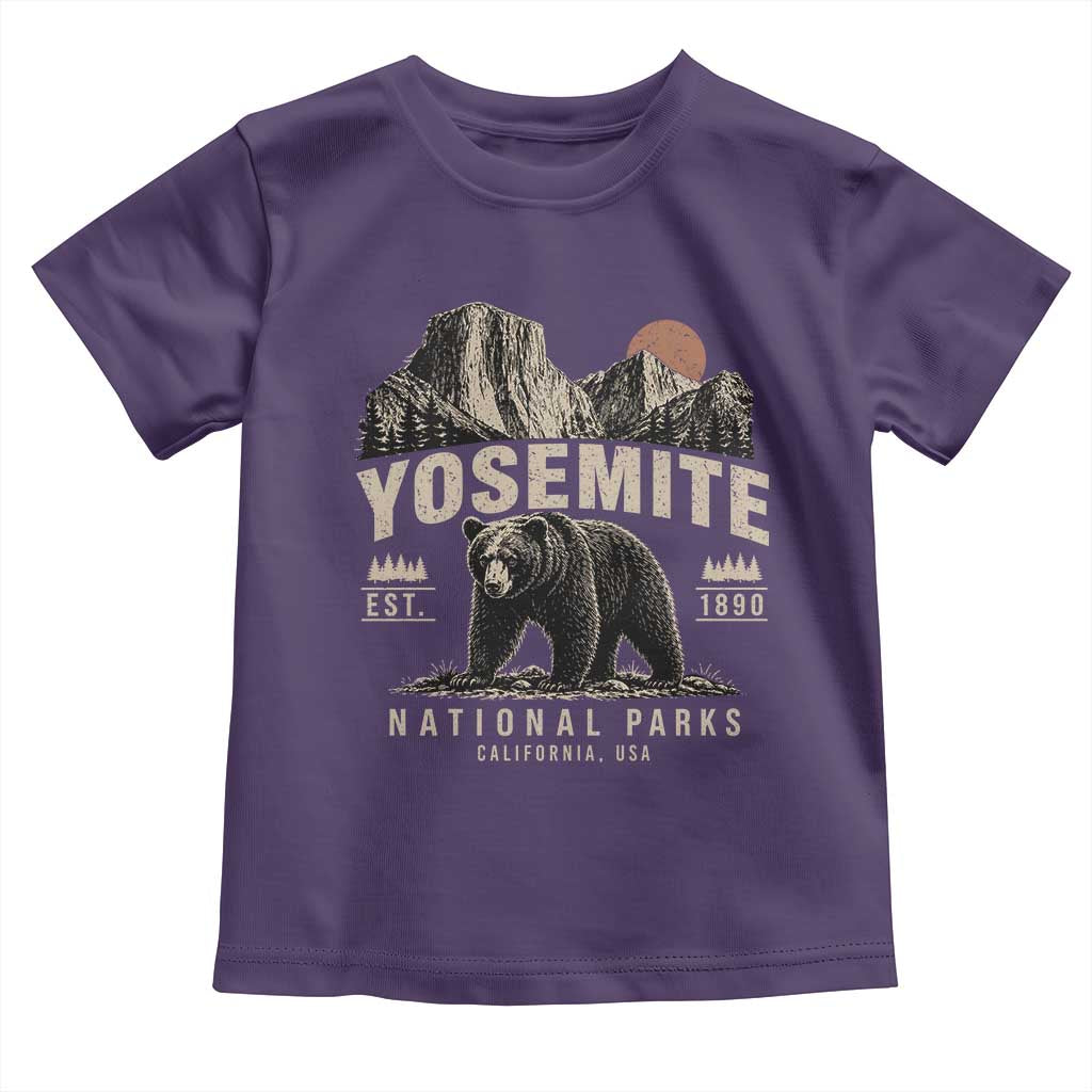 Vintage Yosemite National Park Toddler T Shirt Retro Bear Nature Wildlife Forest TS10 Purple Print Your Wear